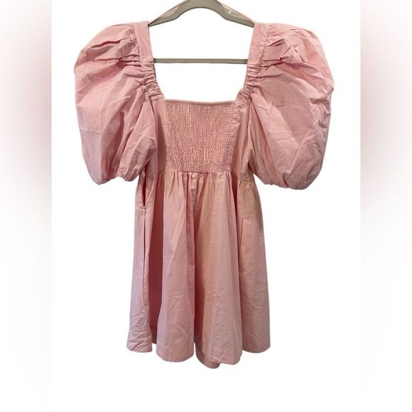 NWTG Anthropologie Maeve Puff-Sleeve Square Neck Mini Dress Size Medium - Picture 7 of 10